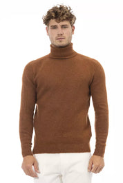 Alpha Studio Brown Alpaca Men Sweater