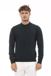 Alpha Studio Green Wool Men Sweater