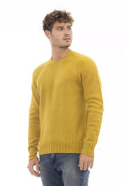 Alpha Studio Yellow Wool Men Sweater