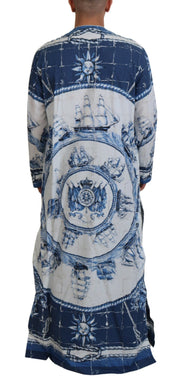 Dolce & Gabbana Majestic Blue Cotton-Silk Thobe Robe