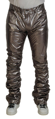 Dolce & Gabbana Metallic Silver Casual Pants