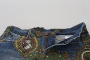 Dolce & Gabbana Elegant Slim-Fit Printed Denim Jeans