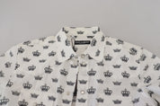 Dolce & Gabbana Slim Fit Crown Print Dress Shirt