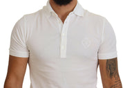 Dolce & Gabbana Elegant White Cotton Blend Polo