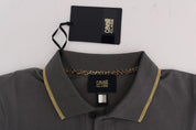 Roberto Cavalli Elegant Grey Cotton Polo Shirt