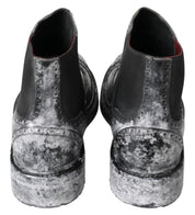 Dolce & Gabbana Elegant Black Faded Chelsea Ankle Boots