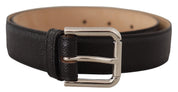 Dolce & Gabbana Sleek Black Authentic Leather Belt