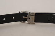 Dolce & Gabbana Elegant Black Leather Belt with Metal Buckle