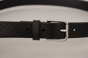 Dolce & Gabbana Elegant Black Leather Belt with Metal Buckle