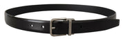 Dolce & Gabbana Elegant Black Leather Belt with Metal Buckle