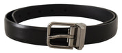 Dolce & Gabbana Elegant Black Leather Belt with Metal Buckle