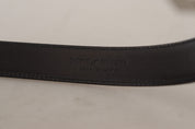 Dolce & Gabbana Sleek Black Leather Belt with Metal Buckle