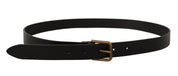 Dolce & Gabbana Elegant Black Leather Belt with Metal Buckle