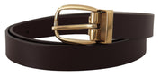 Dolce & Gabbana Elegant Dark Brown Leather Belt