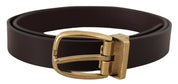 Dolce & Gabbana Elegant Dark Brown Leather Belt