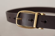 Dolce & Gabbana Elegant Dark Brown Leather Belt