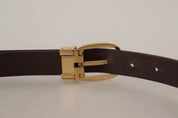 Dolce & Gabbana Elegant Dark Brown Leather Belt