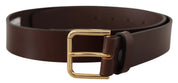 Dolce & Gabbana Elegant Dark Brown Leather Belt