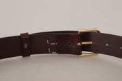 Dolce & Gabbana Elegant Dark Brown Leather Belt