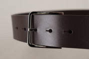 Dolce & Gabbana Elegant Dark Brown Leather Belt