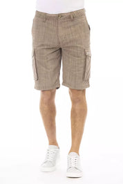 Baldinini Trend Brown Cotton Men Cargo Short