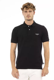 Baldinini Trend Black Cotton Men Polo