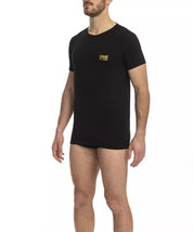 Cavalli Class Black Cotton Men T-Shirt