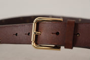 Dolce & Gabbana Elegant Leather Belt with Metal Buckle