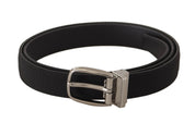 Dolce & Gabbana Elegant Black Canvas & Leather Belt