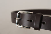 Dolce & Gabbana Elegant Leather Belt With Logo Buckle