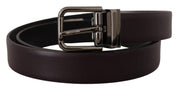 Dolce & Gabbana Elegant Dark Brown Leather Belt