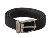 Dolce & Gabbana Elegant Black Leather Designer Belt