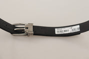 Dolce & Gabbana Elegant Black Leather Designer Belt