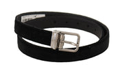 Dolce & Gabbana Elegant Black Velvet Designer Belt