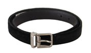 Dolce & Gabbana Elegant Black Velvet Designer Belt