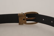 Dolce & Gabbana Elegant Leather Belt with Metal Buckle