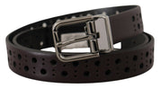 Dolce & Gabbana Elegant Dark Purple Leather Belt