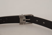 Dolce & Gabbana Elegant Dark Purple Leather Belt