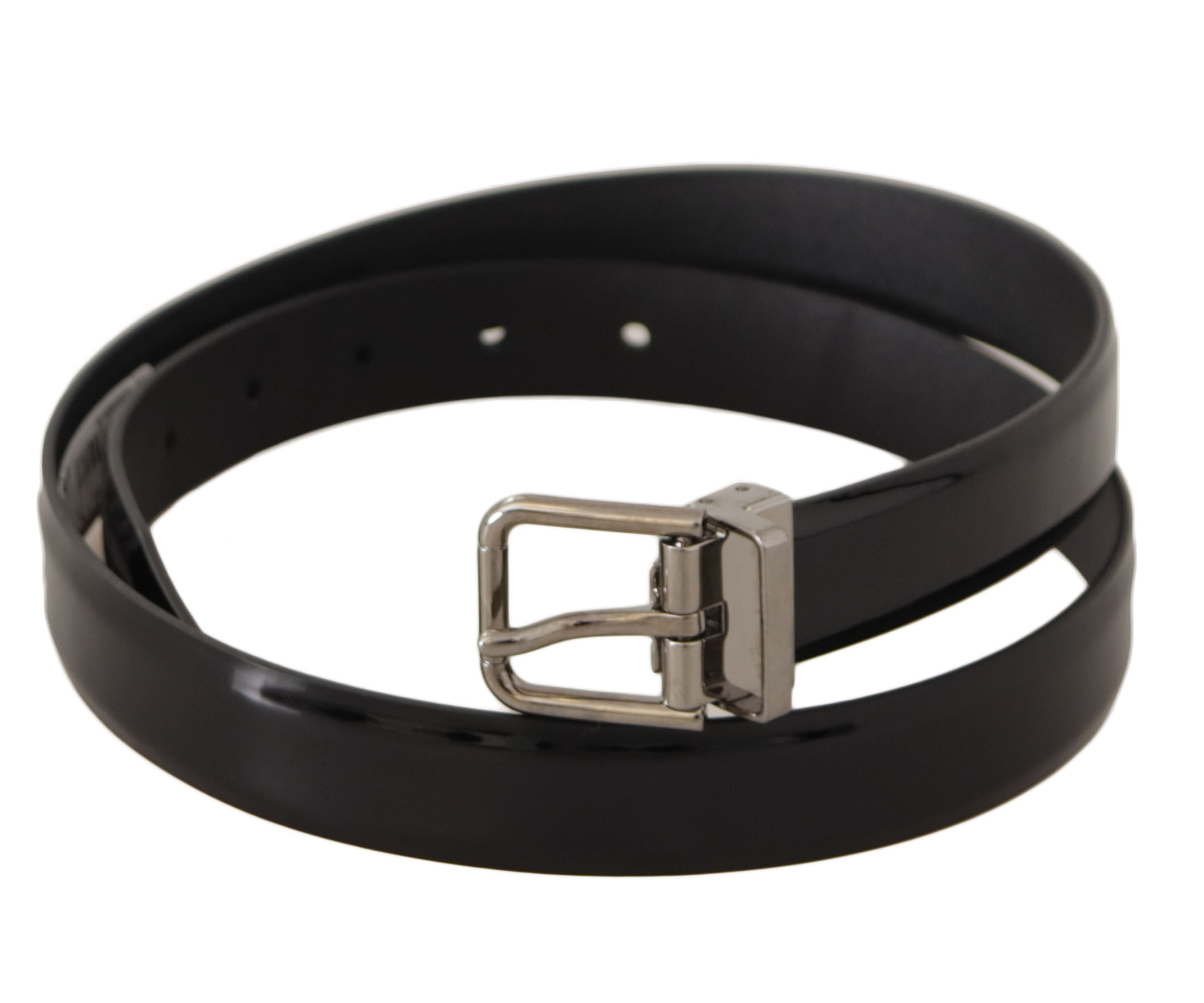 Dolce & Gabbana Elegant Black Leather Belt with Metal Buckle