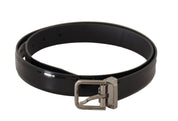 Dolce & Gabbana Elegant Black Leather Belt with Metal Buckle