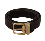 Dolce & Gabbana Elegant Leather Belt with Metal Buckle