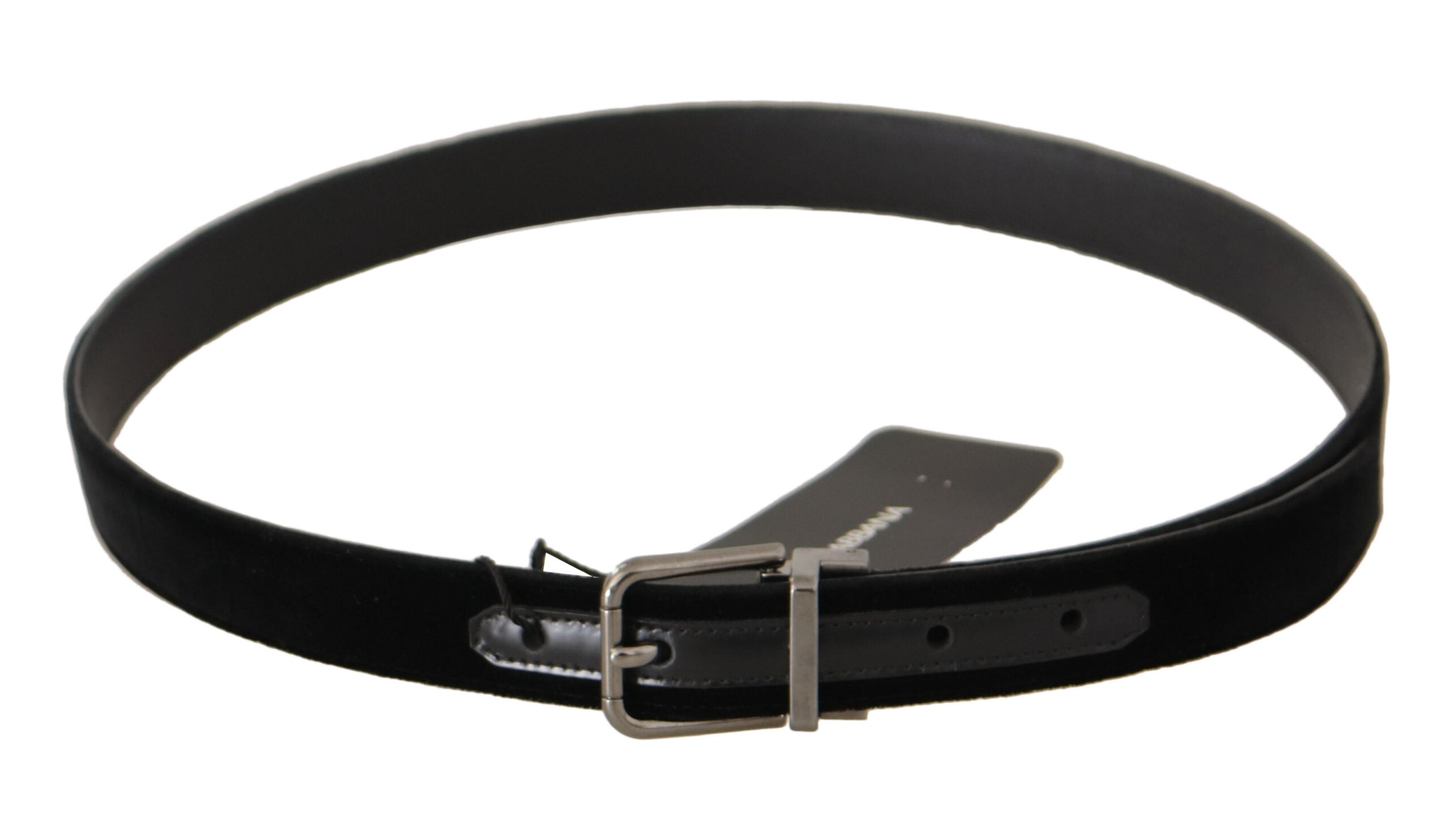 Dolce & Gabbana Elegant Black Cotton-Leather D&G Belt