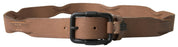 Ermanno Scervino Elegant Brown Leather Waist Belt with Black Metal Buckle