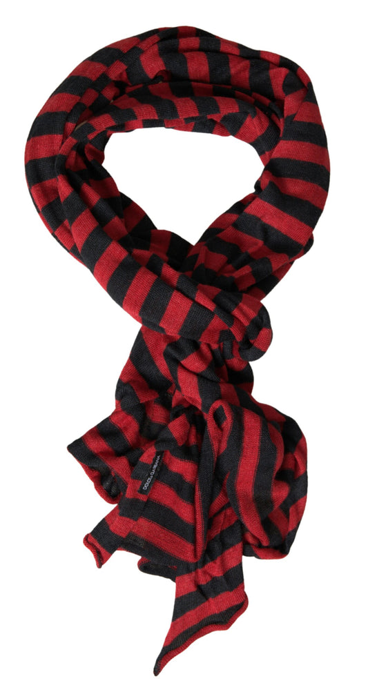 Elegant Striped Acrylic Wool Silk Scarf