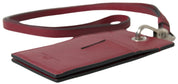 Dolce & Gabbana Elegant Red Leather Cardholder with Lanyard