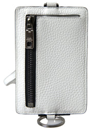 Dolce & Gabbana Elegant White Leather Cardholder Lanyard