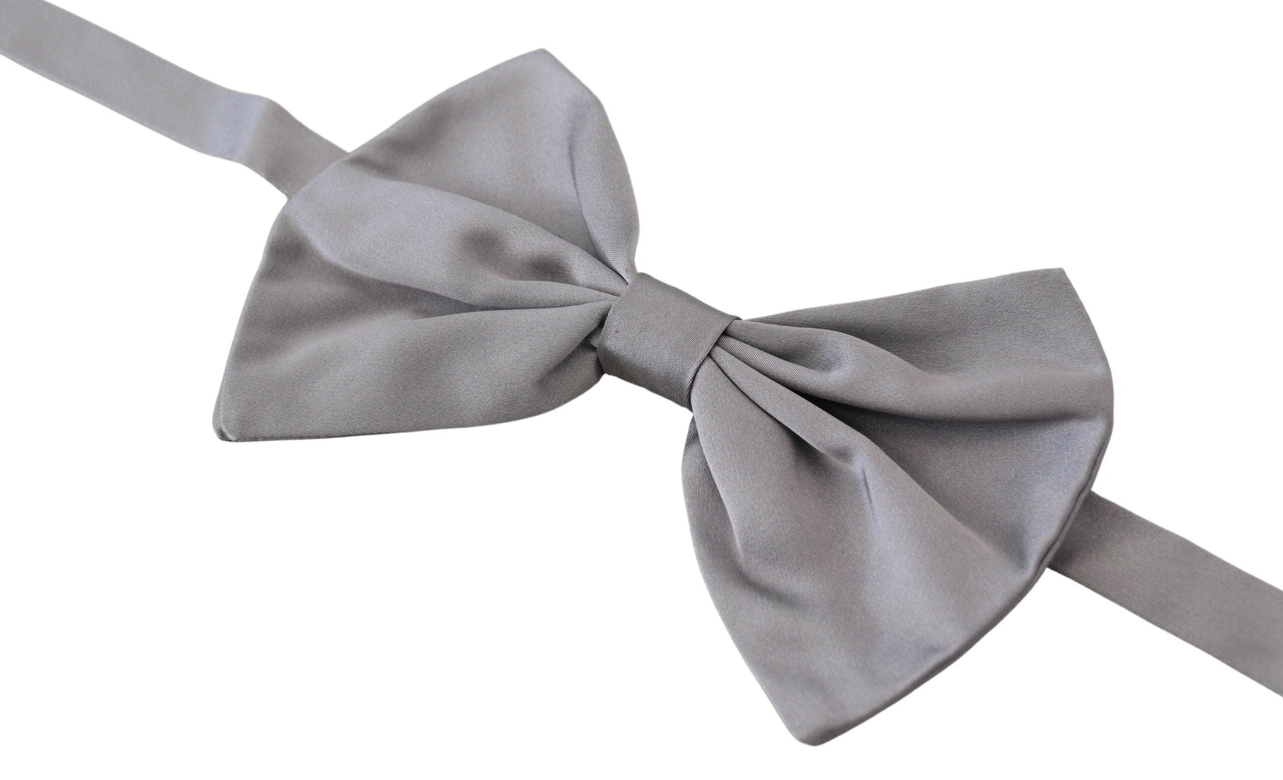 Dolce & Gabbana Elegant Silver Gray Silk Bow Tie