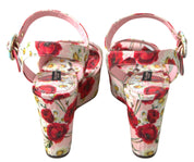 Dolce & Gabbana Multicolor floral print Wedges Floral Ankle Strap Sandals