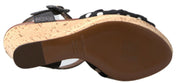 Dolce & Gabbana Black  Wedges Polka Dotted Ankle Strap Shoes Sandals