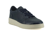 Saxone of Scotland Elegant Navy Blue Leather Sneakers